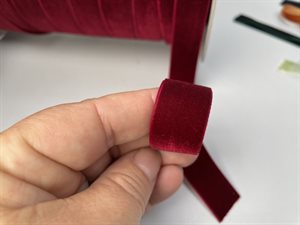 Vævet velour bånd - bordeaux, 20 mm